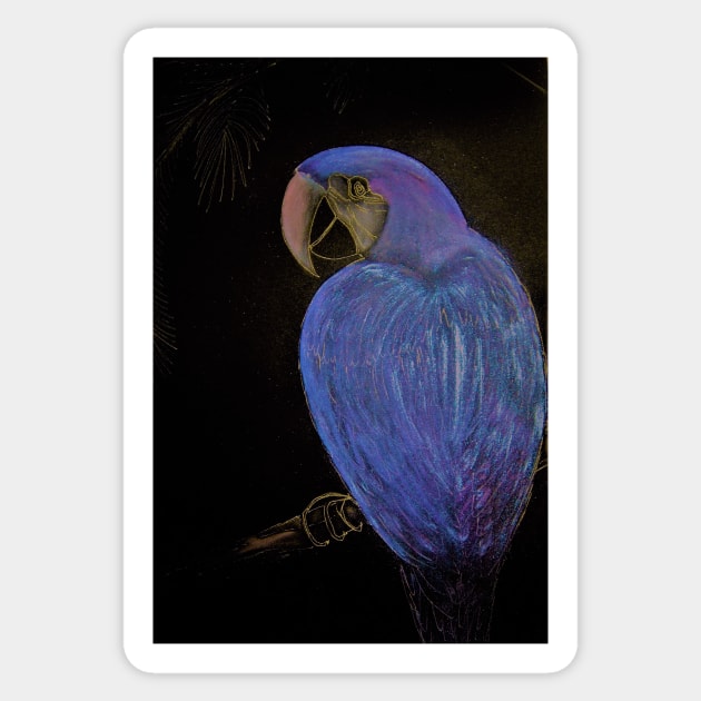 LUSTRE BLUE PURPLE TROPICAL PARROT Sticker by jacquline8689